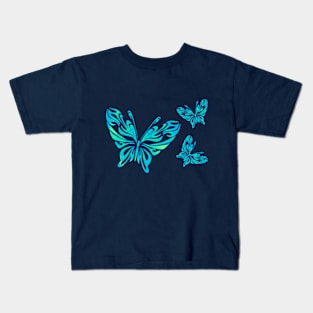 Butterflies in blue Kids T-Shirt